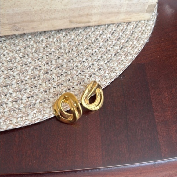 Vintage Jewelry - Vintage Monet Gold Tone Pierced Earrings